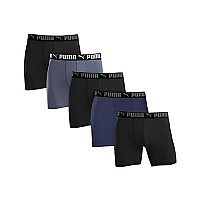 Puma Mens Microfiber Boxer 5Pack Brief Black Grey Blue Xlarge