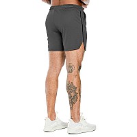 Pidogym Mens Workout Running Shorts 5 Inch Lightweight Mesh Gym Athletic Fitted Short Pants For Bodybuilding Training Dark Gre