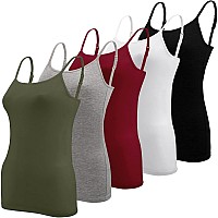 Bqtq 5 Pcs Camisole For Women Undershirt Spaghetti Strap Camisole Tank Tops M