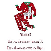 Family Feeling Big Boys Girls Long Sleeve Christmas Pajamas Sets Cotton Red Pyjamas Llama Ugly Pjs Size 8 Red