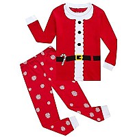 Family Feeling Big Boys Girls Holiday Christmas Red Elf Long Sleeves Pajamas Set Size 14