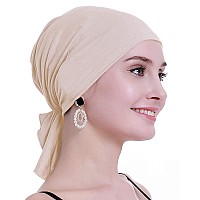 Osvyo Bamboo Chemo Headscarf For Women Hair Loss Cancer Slip On Headwear Turbans Sealed Packaging Light Sand Dollar