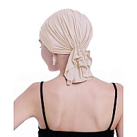 Osvyo Bamboo Chemo Headscarf For Women Hair Loss Cancer Slip On Headwear Turbans Sealed Packaging Light Sand Dollar