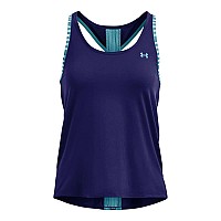 Under Armour Womens Knockout Tank Top 468 Sonar Bluewhiteglacier Blue Small