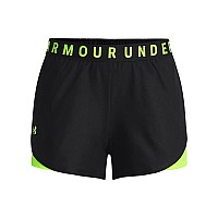 Under Armour Womens Play Up 30 Shorts 051 Blacklime Surgelime Surge Xsmall