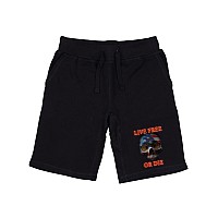 Graphic Shorts Live Free Skull Black 2X