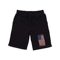 Graphic Shorts Distressed Flag Black 2X