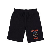 Graphic Shorts Live Free Skull Black M