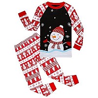 Kikizye Big Girls Boys Christmas Pajamas Kids Snowman Long Sleeve Cotton Pjs Xmas Pj Size 10