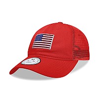 Relaxed Trucker Cap Usa Flag Red