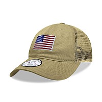 Relaxed Trucker Cap Usa Flag Khaki