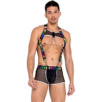 6156 Mens Pride Harness With Suspenders Large Blackmulti