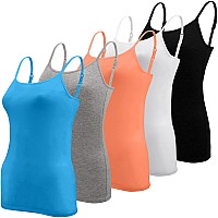 Bqtq 5 Pcs Camisole For Women Undershirt Spaghetti Strap Camisole Tank Tops L