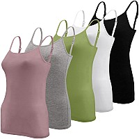 Bqtq 5 Pcs Camisole For Women Undershirt Spaghetti Strap Camisole Tank Tops M