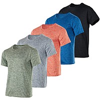 5 Pack Boys Girls Active Athletic Quick Dry Dri Fit Short Sleeve Tshirt Crew Neck Tops Teen Gym Undershirts Tees Youth Basketb