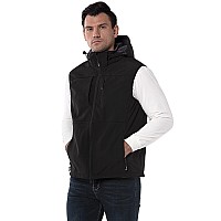 33 000Ft Mens Lightweight Softshell Vest Hooded Outerwear Zip Up Fleece Lined Windproof Sleeveless Jacket For Golf Running