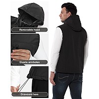 33 000Ft Mens Lightweight Softshell Vest Hooded Outerwear Zip Up Fleece Lined Windproof Sleeveless Jacket For Golf Running