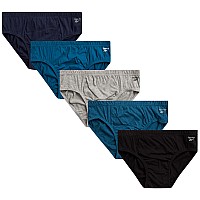 Reebok Mens Underwear Low Rise Briefs With Contour Pouch 5 Pack Size Large Navyocean Bluelight Greyblack