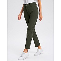 Viodia Womens Golf Pants With Zipper Pockets 78 Stretch Ankle Pants For Women Travel Casual Work Olive