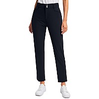 Viodia Womens Golf Pants With Zipper Pockets 78 Stretch Ankle Pants For Women Travel Casual Work Black