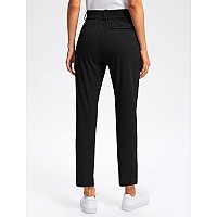 Viodia Womens Golf Pants With Zipper Pockets 78 Stretch Ankle Pants For Women Travel Casual Work Black