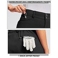 Viodia Womens Golf Pants With Zipper Pockets 78 Stretch Ankle Pants For Women Travel Casual Work Black