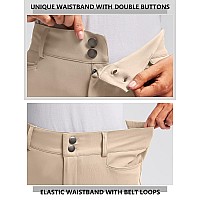 Viodia Womens Golf Pants With Zipper Pockets 78 Stretch Ankle Pants For Women Travel Casual Work Light Khaki