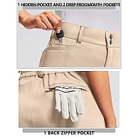 Viodia Womens Golf Pants With Zipper Pockets 78 Stretch Ankle Pants For Women Travel Casual Work Light Khaki