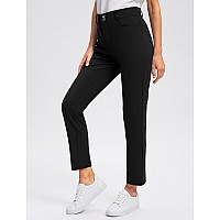 Viodia Womens Golf Pants With Zipper Pockets 78 Stretch Ankle Pants For Women Travel Casual Work Black