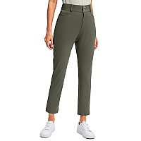 Viodia Womens Golf Pants With Zipper Pockets 78 Stretch Ankle Pants For Women Travel Casual Work Sage Green