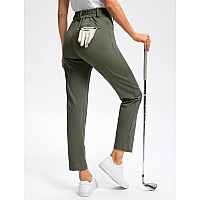 Viodia Womens Golf Pants With Zipper Pockets 78 Stretch Ankle Pants For Women Travel Casual Work Sage Green