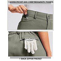 Viodia Womens Golf Pants With Zipper Pockets 78 Stretch Ankle Pants For Women Travel Casual Work Sage Green