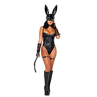 5098 6Pc Bondage Bunny Large Black