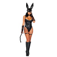 5098 6Pc Bondage Bunny Large Black