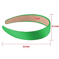 Siquk 12 Pieces Colorful Satin Headband 1 Inch Hard Headbands Nonslip Headband Diy Hair Headband Plain Satin Headbands For Wome