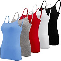 Bqtq 5 Pcs Camisole For Women Undershirt Spaghetti Strap Camisole Tank Tops M