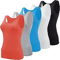 Bqtq 5 Pcs Basic Tank Tops For Women Undershirt Tank Top Sleeveless Under Shirts S