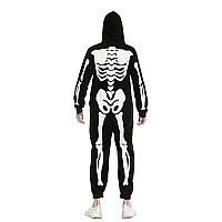 Spooktacular Creations Unisex Skeleton Family Matching Pajama Jumpsuit For Men Halloween Dressup Party Role Playing Themed Parti