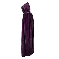 Unisex Hooded Robe Cloak Adults Velvet Lightweight Overcoat Cloak For Halloween Cosplay Costumes Purple Xxlarge