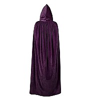 Unisex Hooded Robe Cloak Adults Velvet Lightweight Overcoat Cloak For Halloween Cosplay Costumes Purple Xxlarge