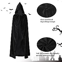 Unisex Hooded Robe Cloak Adults Velvet Lightweight Overcoat Cloak For Halloween Cosplay Costumes Purple Xxlarge