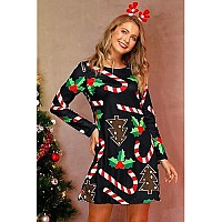 For G And Pl Christmas Womens Ugly Swing Costume Santa Claus Funny Pullover Outfits Crewneck Dresses Xmas Candy Xs