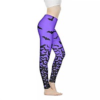 Xhuibop Halloween Yoga Pants Plus Size For Women Goth Bat Workout Leggings High Waisted Running Tights Xxx Large Tummy Control G