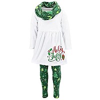 Unique Baby Girls Holly Jolly Scarf Legging Set Christmas Outfit Clothes 9Y Green