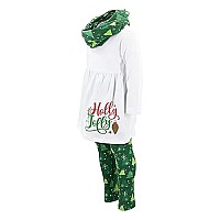 Unique Baby Girls Holly Jolly Scarf Legging Set Christmas Outfit Clothes 9Y Green