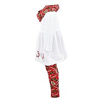 Unique Baby Girls Snowflake Joy Scarf Legging Set Christmas Outfit Clothes 7Y Red