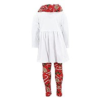 Unique Baby Girls Snowflake Joy Scarf Legging Set Christmas Outfit Clothes 7Y Red