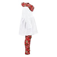 Unique Baby Girls Snowflake Joy Scarf Legging Set Christmas Outfit Clothes 7Y Red