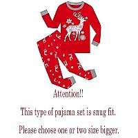 Family Feeling Little Boys Girls Holiday Christmas Reindeer Pjs Long Sleeves Pajamas Set Size 16