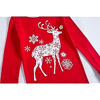 Family Feeling Little Boys Girls Holiday Christmas Reindeer Pjs Long Sleeves Pajamas Set Size 16